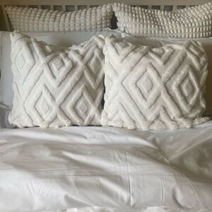 Luxurious Cream Textured Pillow Covers Set of 2